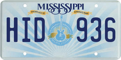 MS license plate HID936