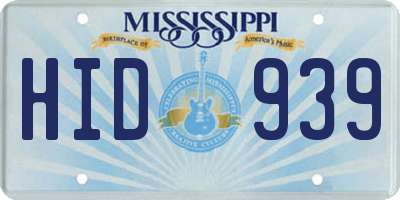 MS license plate HID939