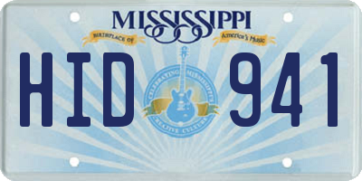 MS license plate HID941