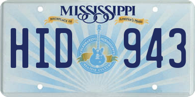 MS license plate HID943