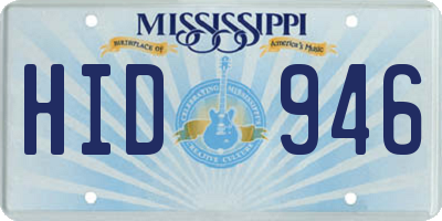 MS license plate HID946