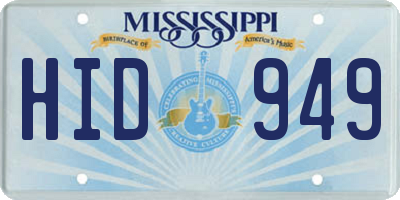 MS license plate HID949
