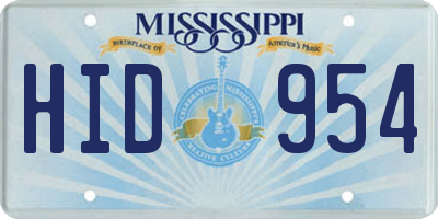 MS license plate HID954
