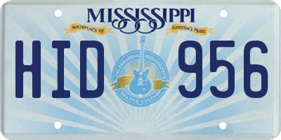 MS license plate HID956