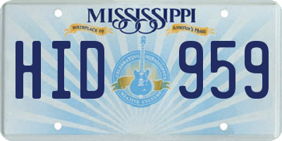 MS license plate HID959