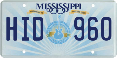 MS license plate HID960