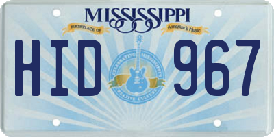 MS license plate HID967