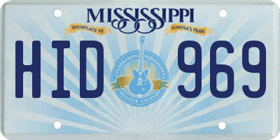 MS license plate HID969