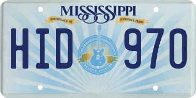 MS license plate HID970