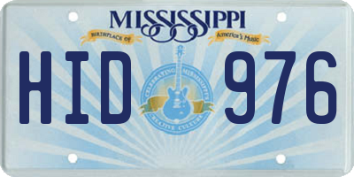 MS license plate HID976