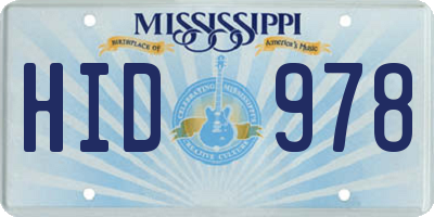 MS license plate HID978