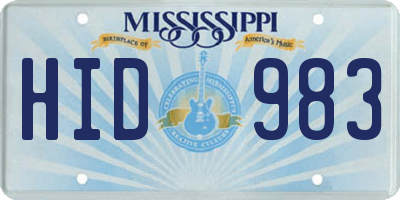 MS license plate HID983