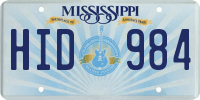 MS license plate HID984