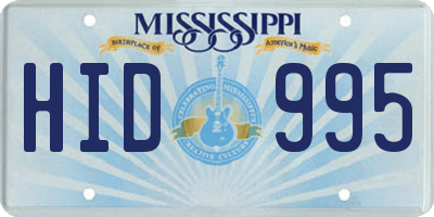 MS license plate HID995