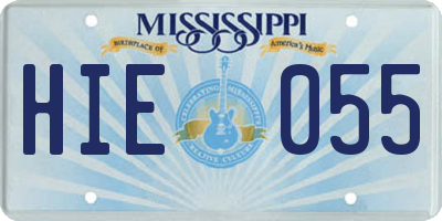 MS license plate HIE055