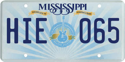 MS license plate HIE065