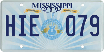 MS license plate HIE079