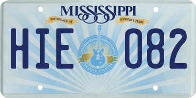 MS license plate HIE082