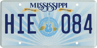 MS license plate HIE084