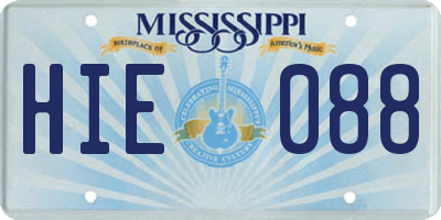 MS license plate HIE088