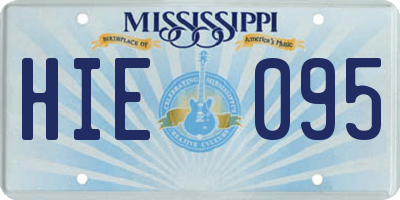 MS license plate HIE095