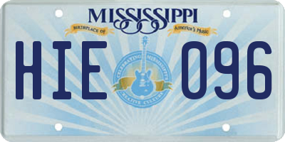 MS license plate HIE096
