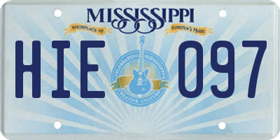 MS license plate HIE097