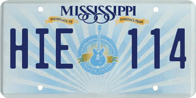 MS license plate HIE114