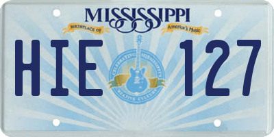 MS license plate HIE127