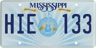 MS license plate HIE133