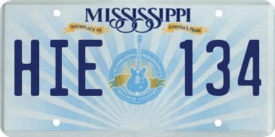 MS license plate HIE134
