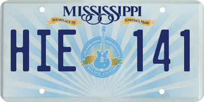 MS license plate HIE141