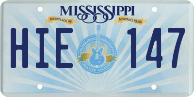 MS license plate HIE147