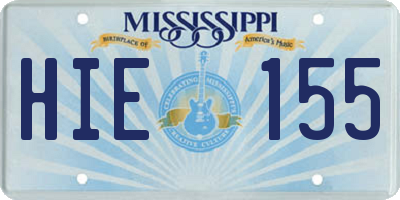 MS license plate HIE155