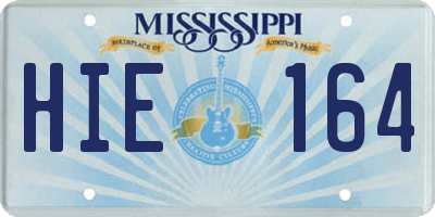 MS license plate HIE164