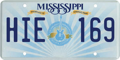 MS license plate HIE169