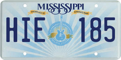 MS license plate HIE185