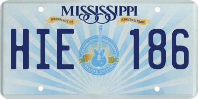 MS license plate HIE186