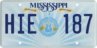 MS license plate HIE187