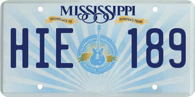 MS license plate HIE189