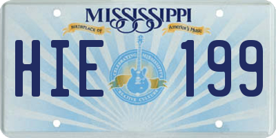 MS license plate HIE199