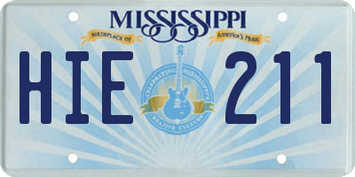 MS license plate HIE211