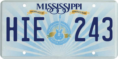 MS license plate HIE243