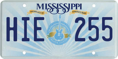 MS license plate HIE255