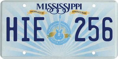 MS license plate HIE256