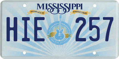MS license plate HIE257