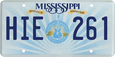 MS license plate HIE261