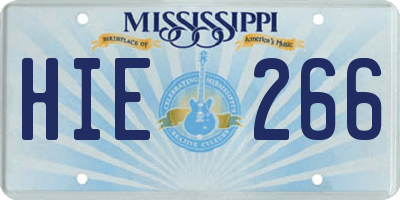 MS license plate HIE266