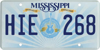 MS license plate HIE268