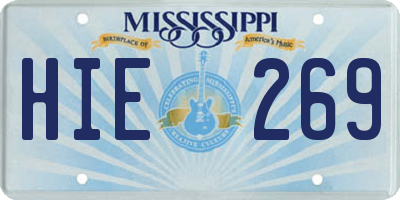 MS license plate HIE269